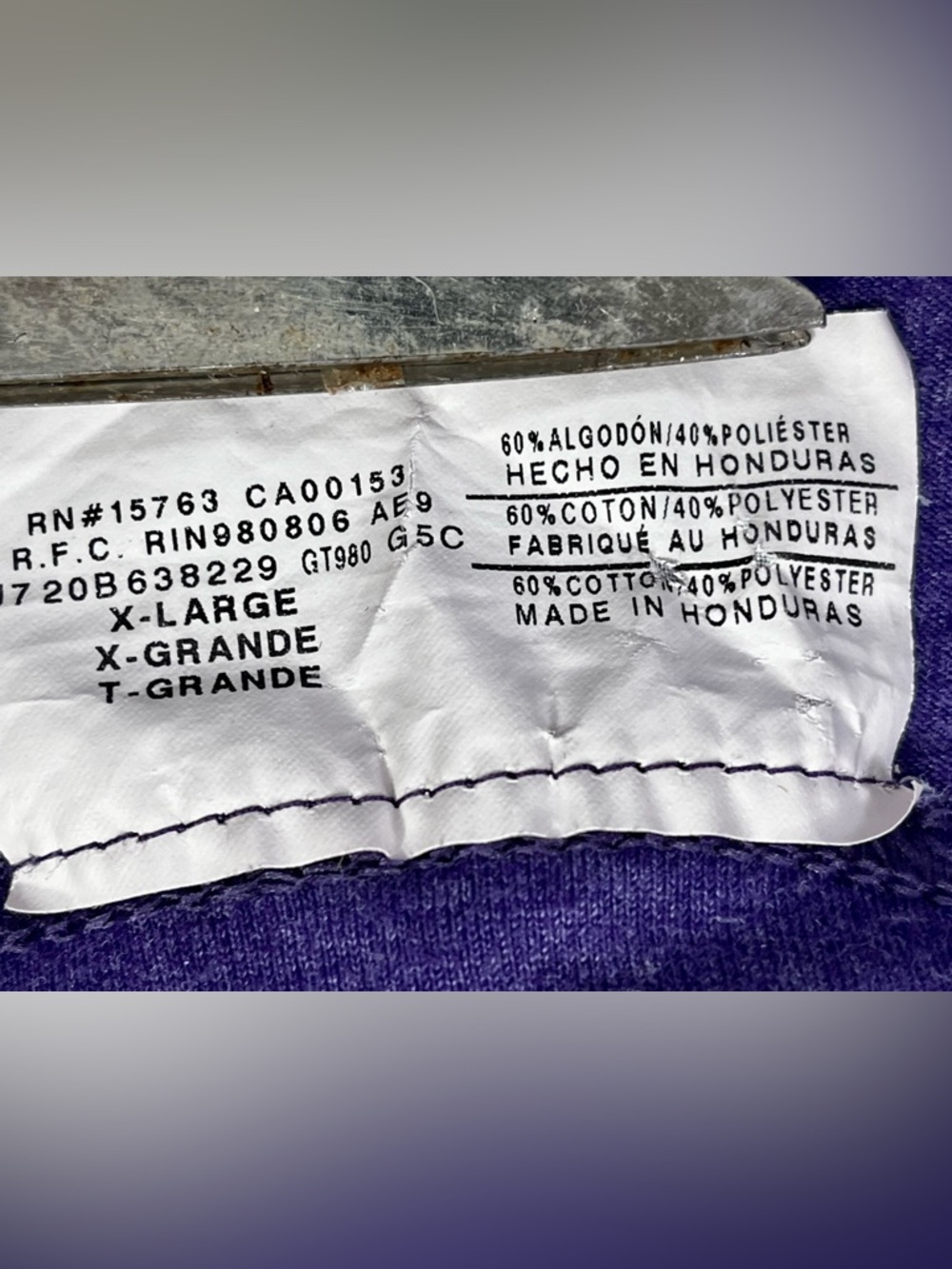 Hanes Purple East Carolina Pirates T-Shirt size 2X - Picture 7 of 7